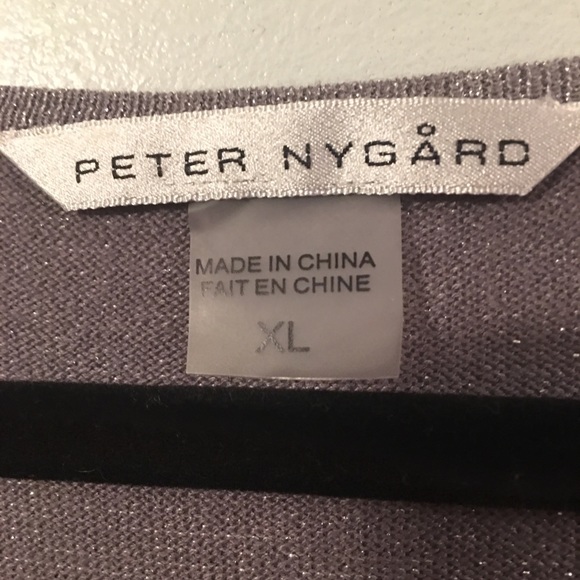 Peter Nygard Sharkbite Sweater with Silver Thread - Picture 5 of 6